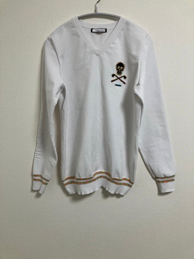 MARK & LONA マーク&ロナ　ニット　セーター　薄手46 M 白