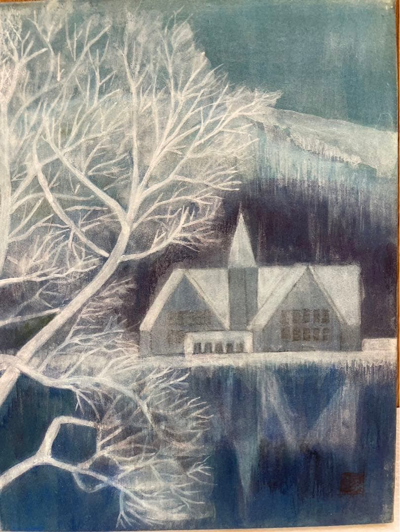 油絵 画家 ( 小宮 俊恵 ) タイトル  湖畔