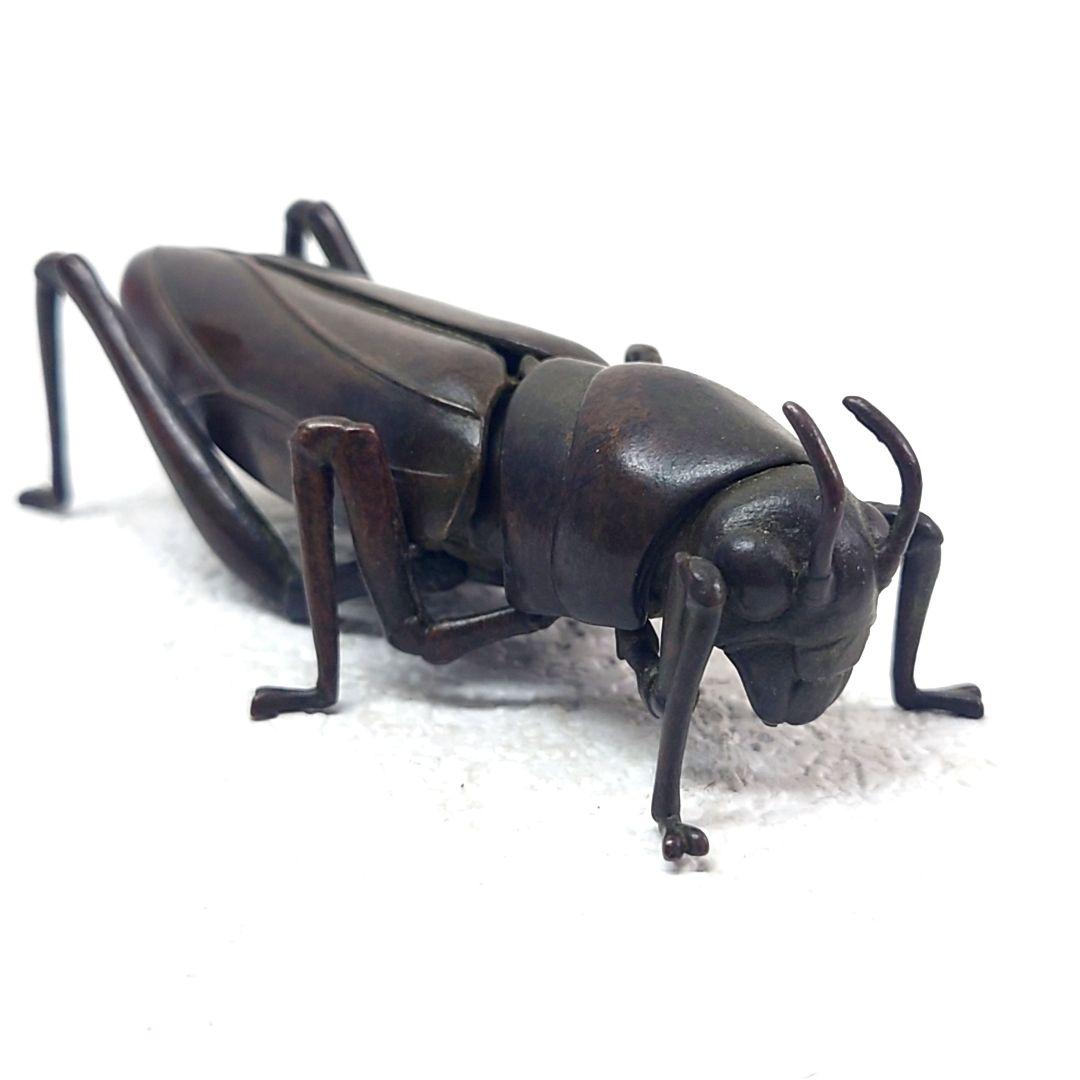 M0112I1 自在置物 銅製 オケラ 螻蛄 銅製置物 銅虫作 置物 オブジェ