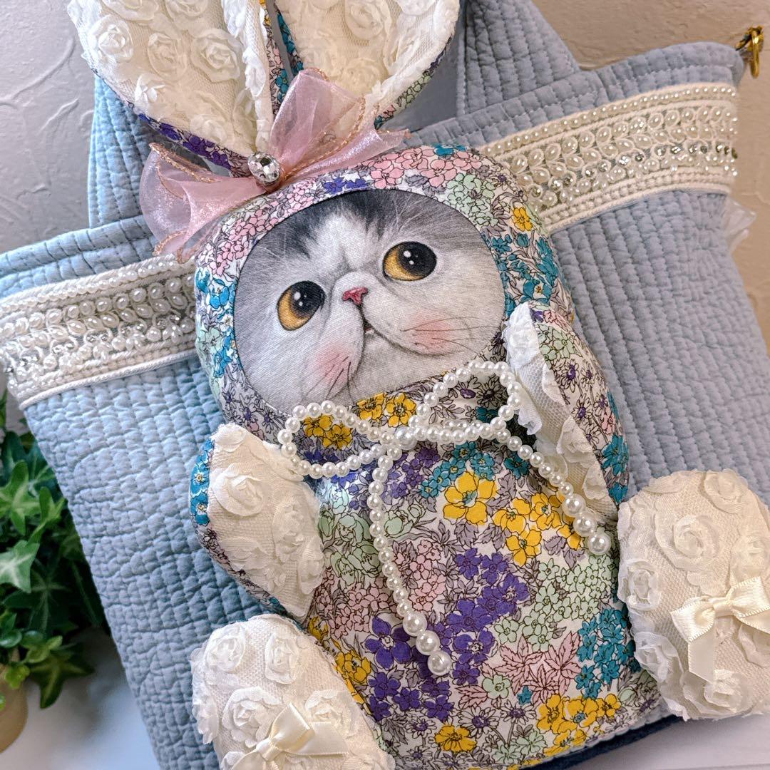 あ*き様 コヤンイサムチョン♡マンドゥ君のヌビ×インド刺繍春色トートバッグ