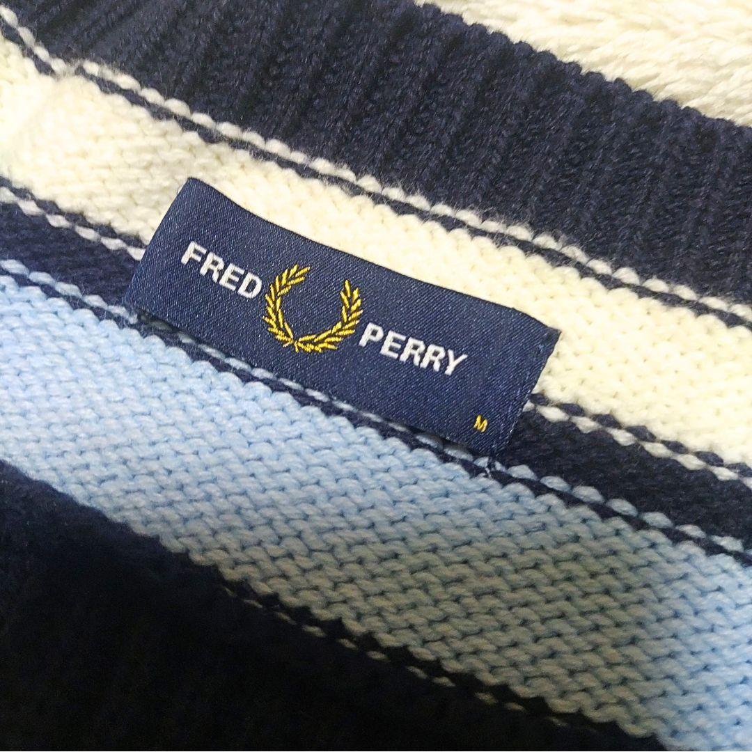 FRED PERRY × BEAMS 　別注 チルデンニット　M　ネイビー　美品