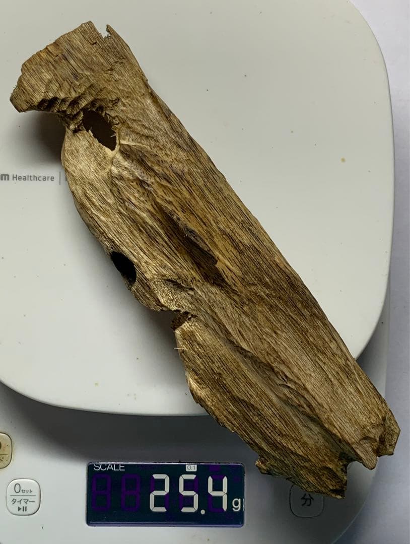 緑油伽羅 沈香原木 香木 重さ:25.4g (本物証明)