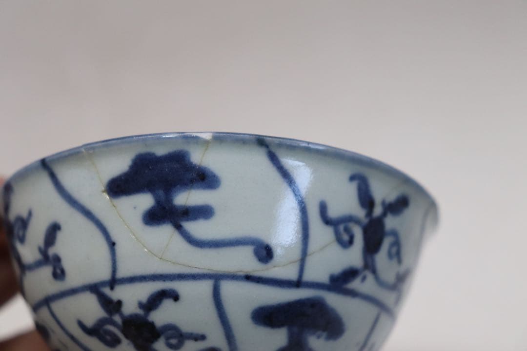 中国　清時代　染付　湯呑み3点　送料込み250131