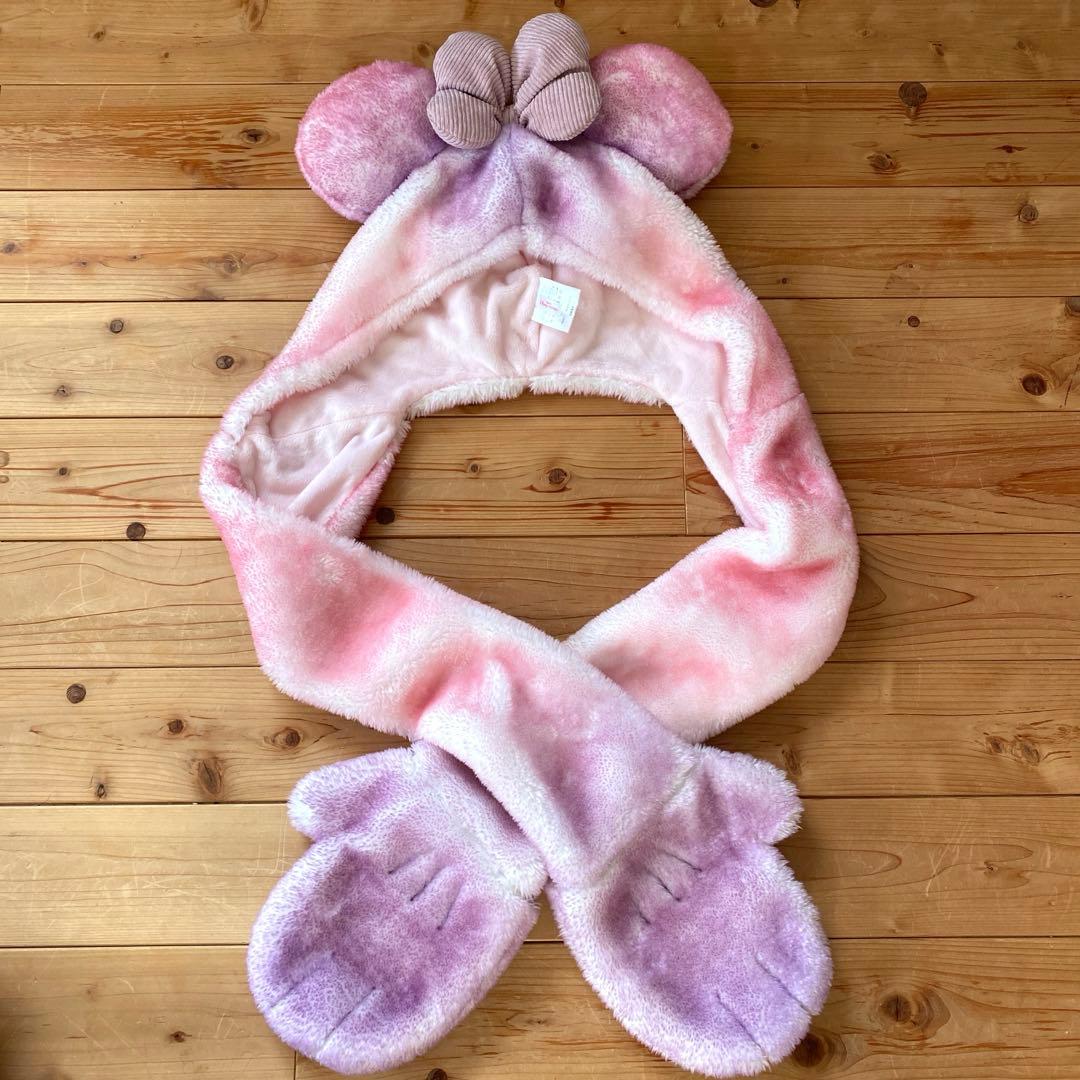 ディズニーリゾート　マフラーファンキャップ　ミニーちゃん