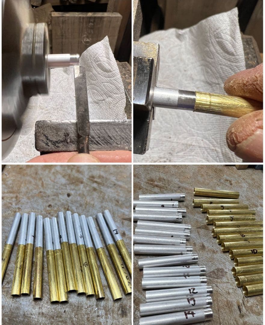 135栃トラ杢スタビ　PG-5用カスタム木軸　低重心Rグルーブ(溝)タイプステン