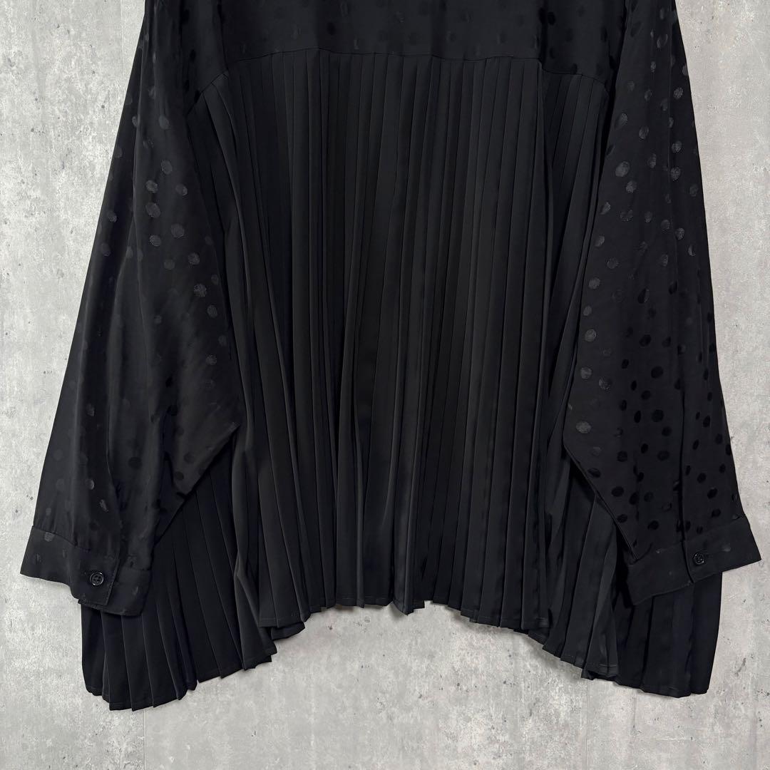 SUM1 STYLE スミスタイル アシメプリーツブラウス ドット切替