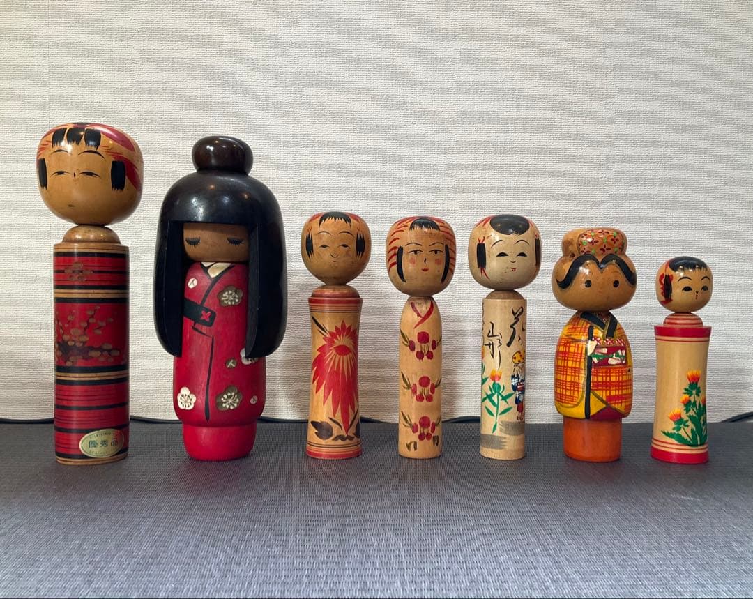 【レトロ】布袋様の一刀彫、こけし　14体【体長　約15㎝〜45㎝】