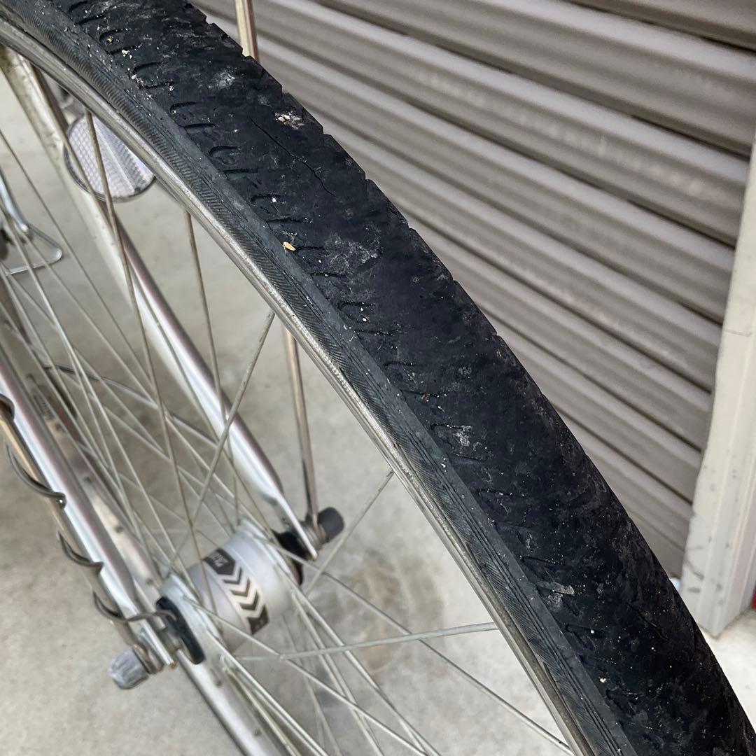 【前橋市内引渡し】27インチ自転車 5段変速/カゴ/鍵/オートライト付き