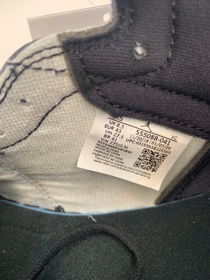 AIR JORDAN 1 HIGH OG  TOE 27.5 箱 替紐