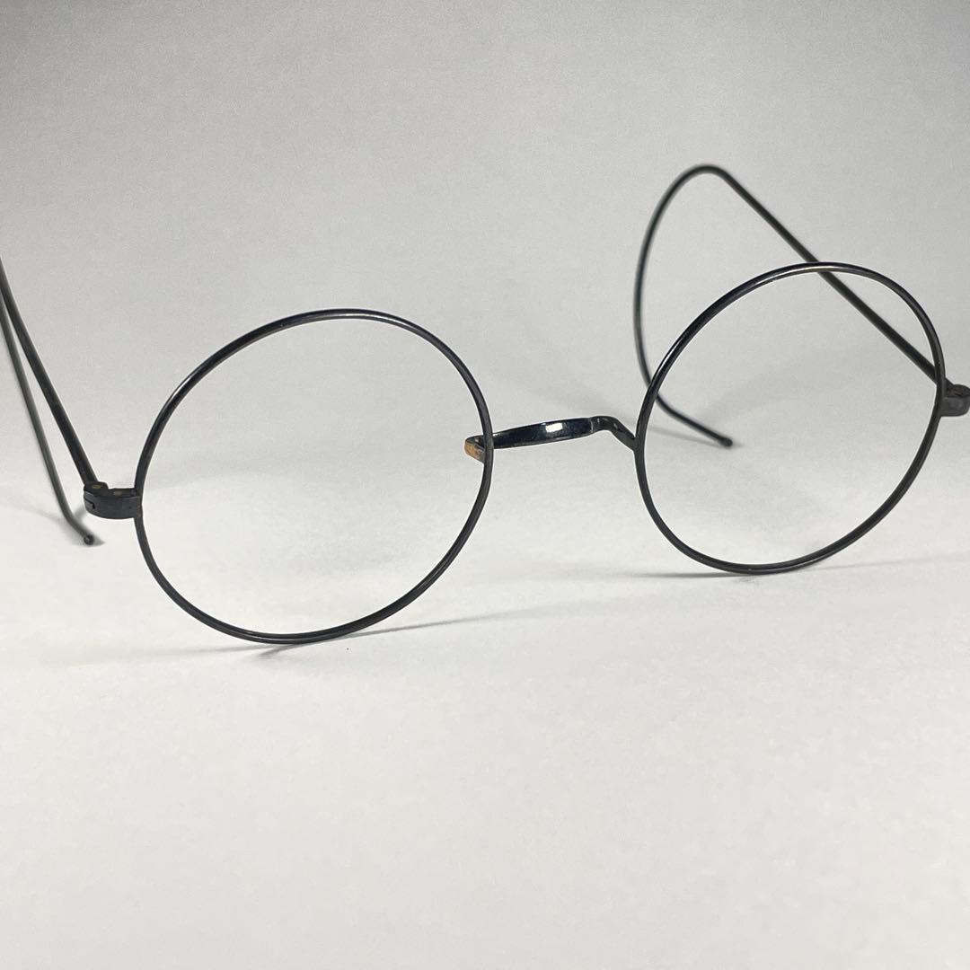 1920s K20刻印 10g 丸メガネ 一山 ビンテージフレーム 巻つる