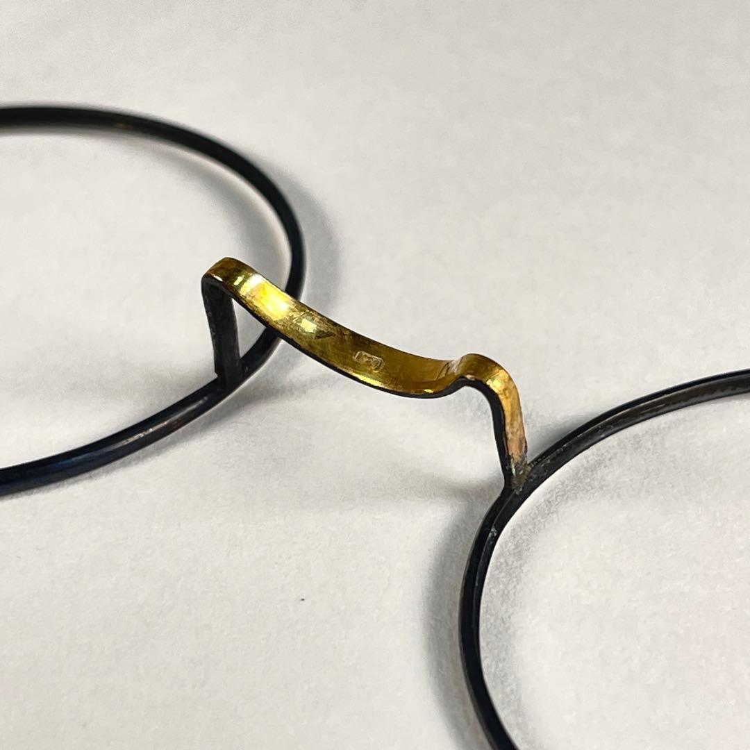 1920s K20刻印 10g 丸メガネ 一山 ビンテージフレーム 巻つる