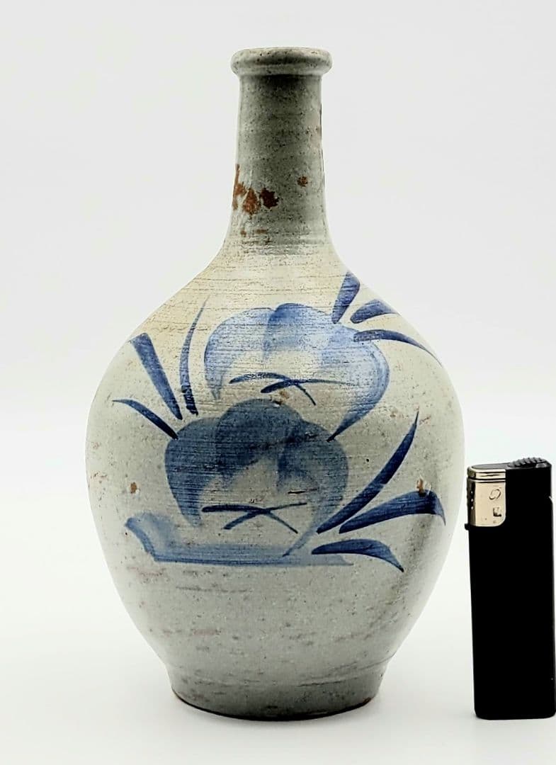 時代物　染め付け　徳利　花入れ　江戸時代　骨董品、美術品