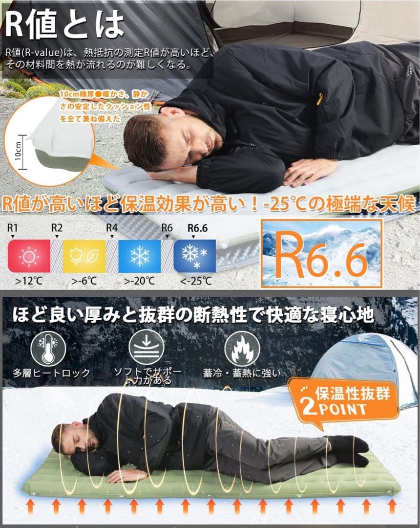 エアーマット　CAMDOOR キャンプ　マット　アウトドア　防水　軽量　送料無料