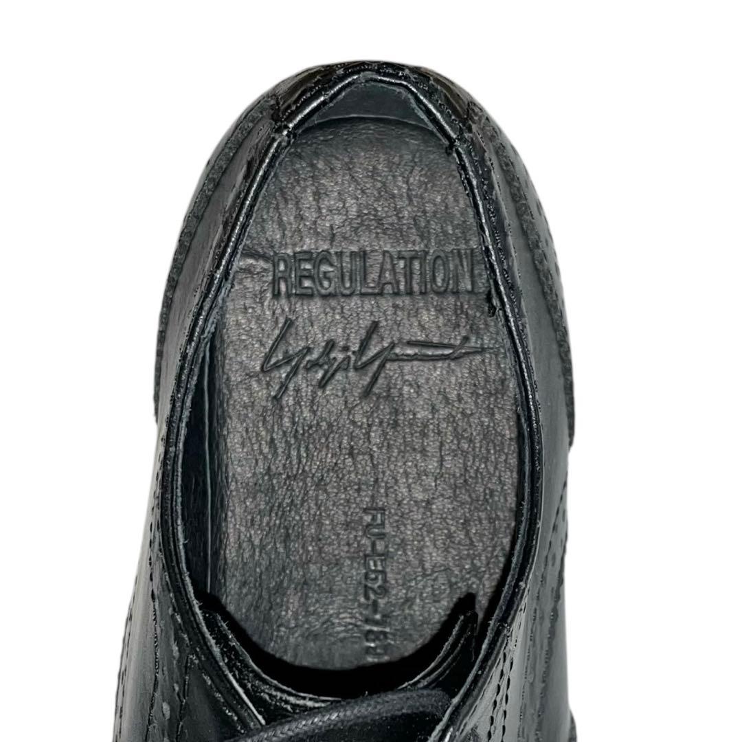 【極美品】◾️ヨウジヤマモト◾️レザーシューズ◾️レースアップ◾️フルブローグ◾️ブラック