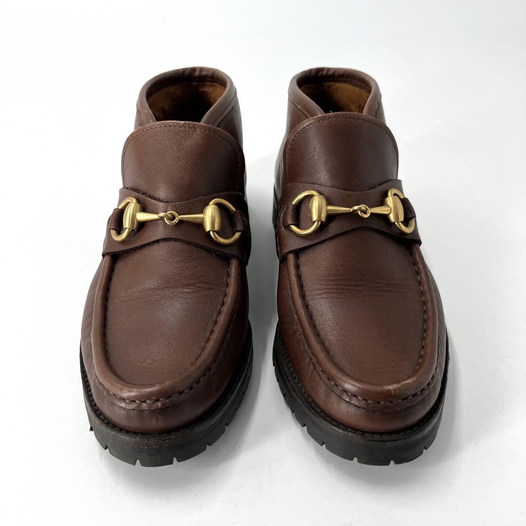 グッチ　ハイカット　ビットローファー　チャッカブーツ　ホースビット　23.5相当