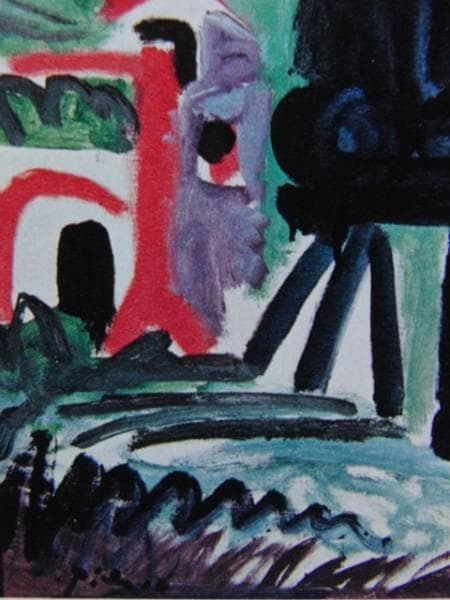 ピカソ、画家とそのモデル、希少画集画、新品額装付