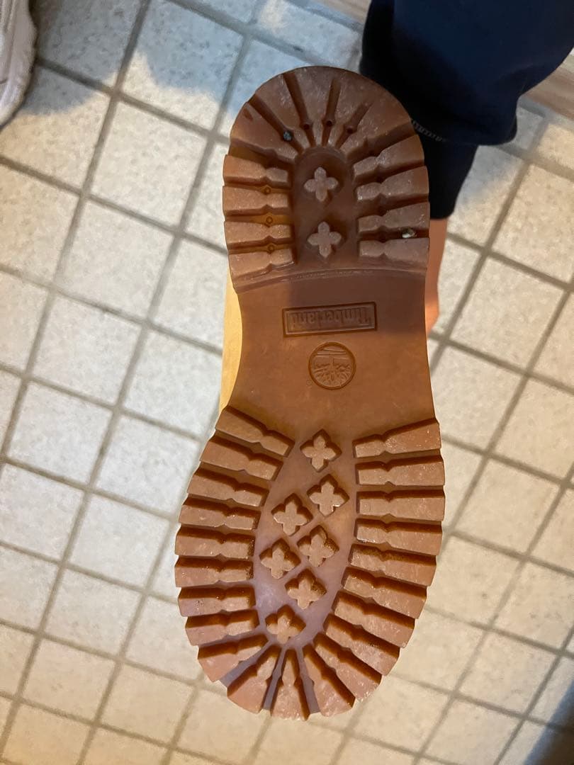 ベージュ レザー ハイカットブーツ ティンバーランド