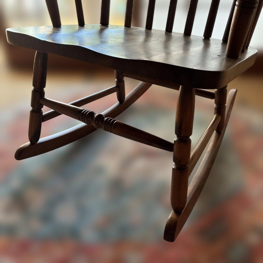 木製ロッキングチェア スラットバック アンティーク