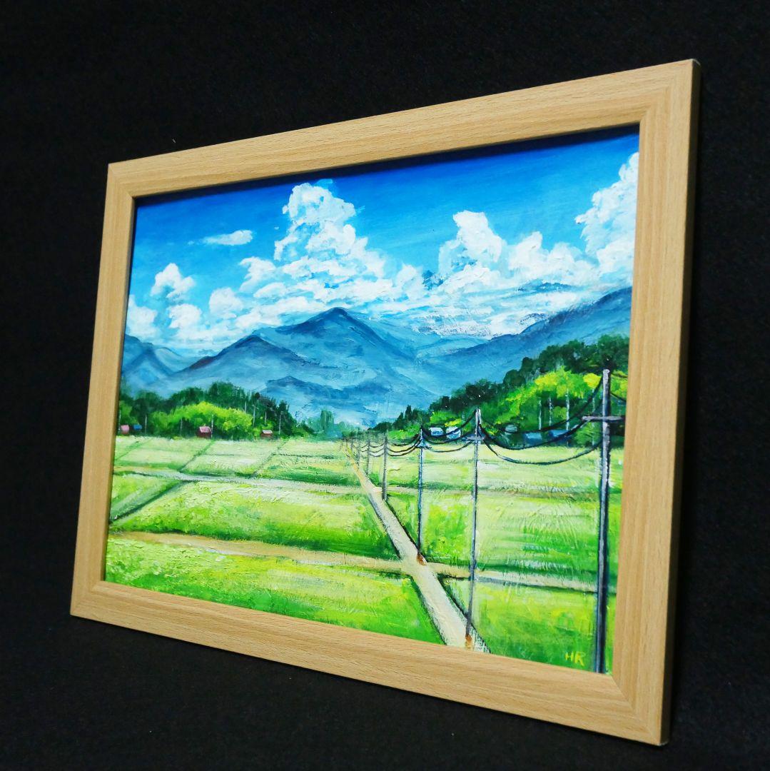 油絵 絵画 【真夏の田んぼ】