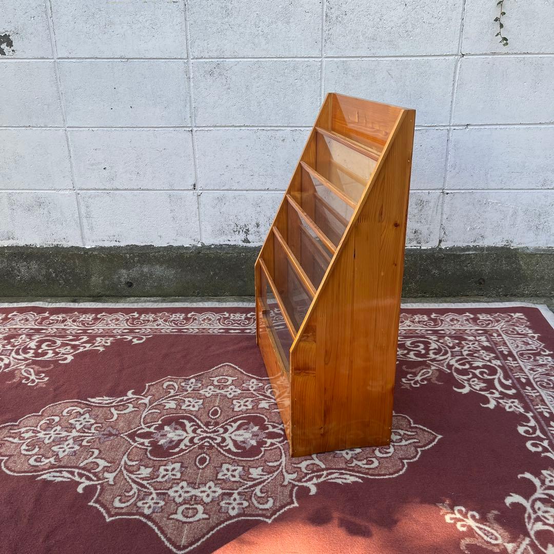 古家具ビンテージ品◾️木製マガジンラック 本立て 絵本立て シェルフ