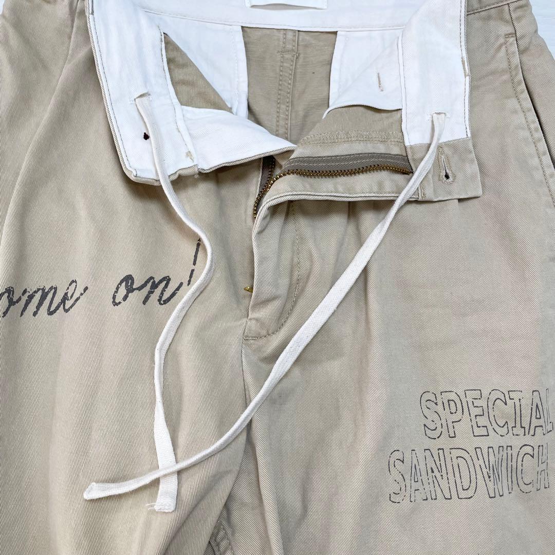 LeMelange　コットンツイルグラフィックパンツ　チノパン　ベージュ