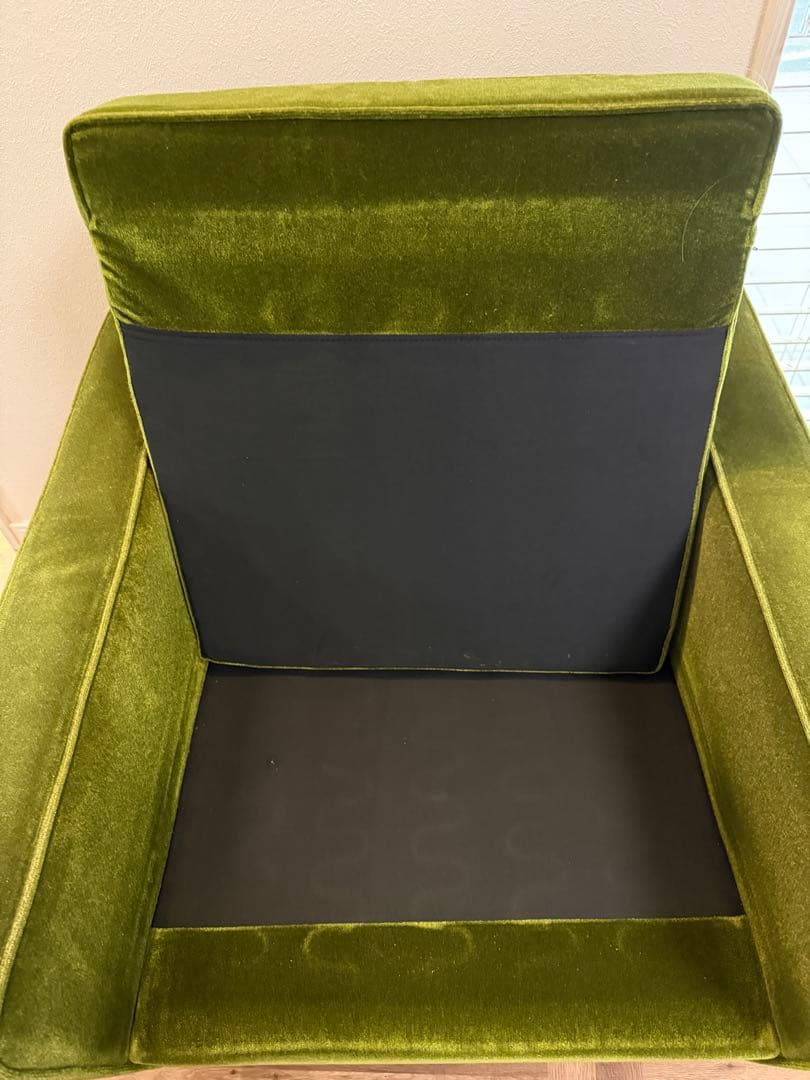 カリモク60 ロビーチェア ワンシーター モケットグリーン