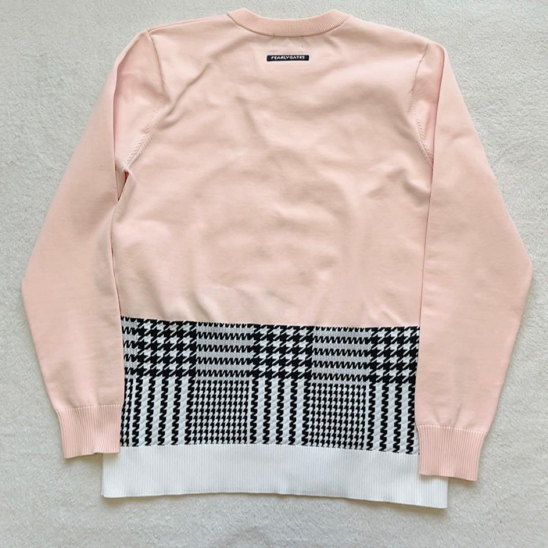 極美品　パーリーゲイツ　千鳥　グレンチェック　ピンク　ブラック　ニット