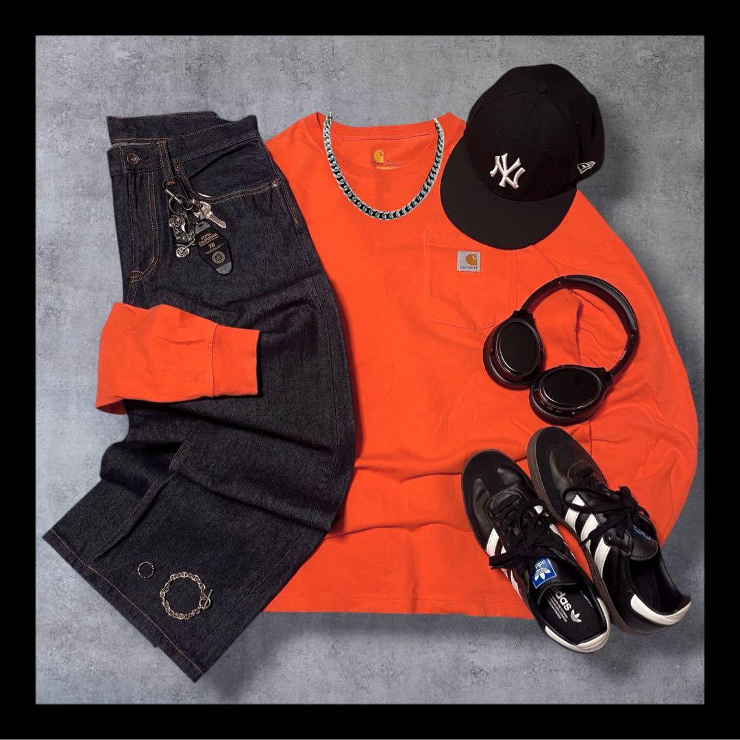 Carhartt ロンT デニム ストリート コーデ c-boy style