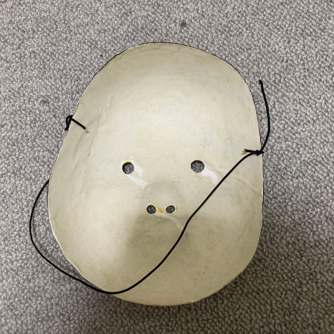 明治期 張り子 お多福面 おかめ面 ヴィンテージ 民俗仮面 古道具 骨董品 １