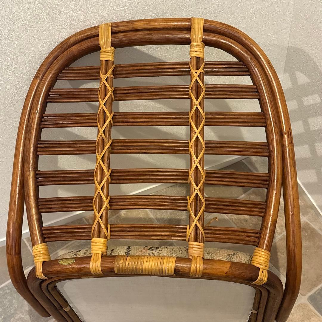 【美品】4脚セット　KAZAMA ラタン製 クッション付き座椅子