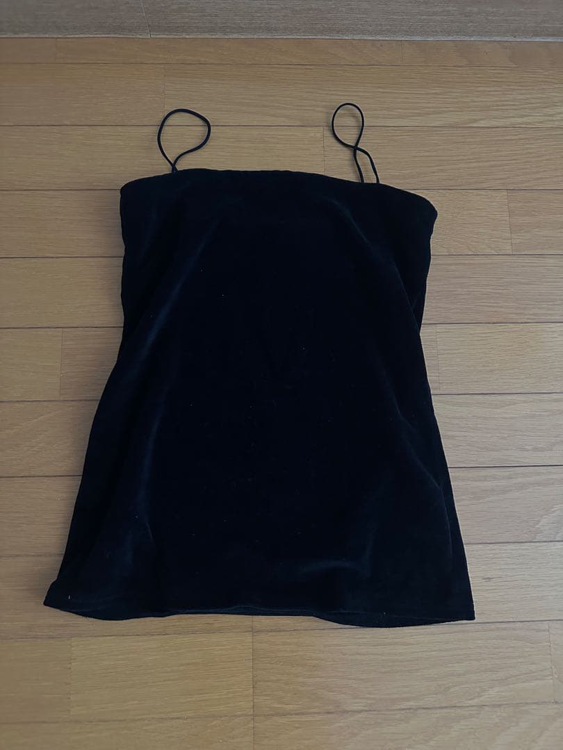 the shishikui 黒 ベロア キャミソール サイズF