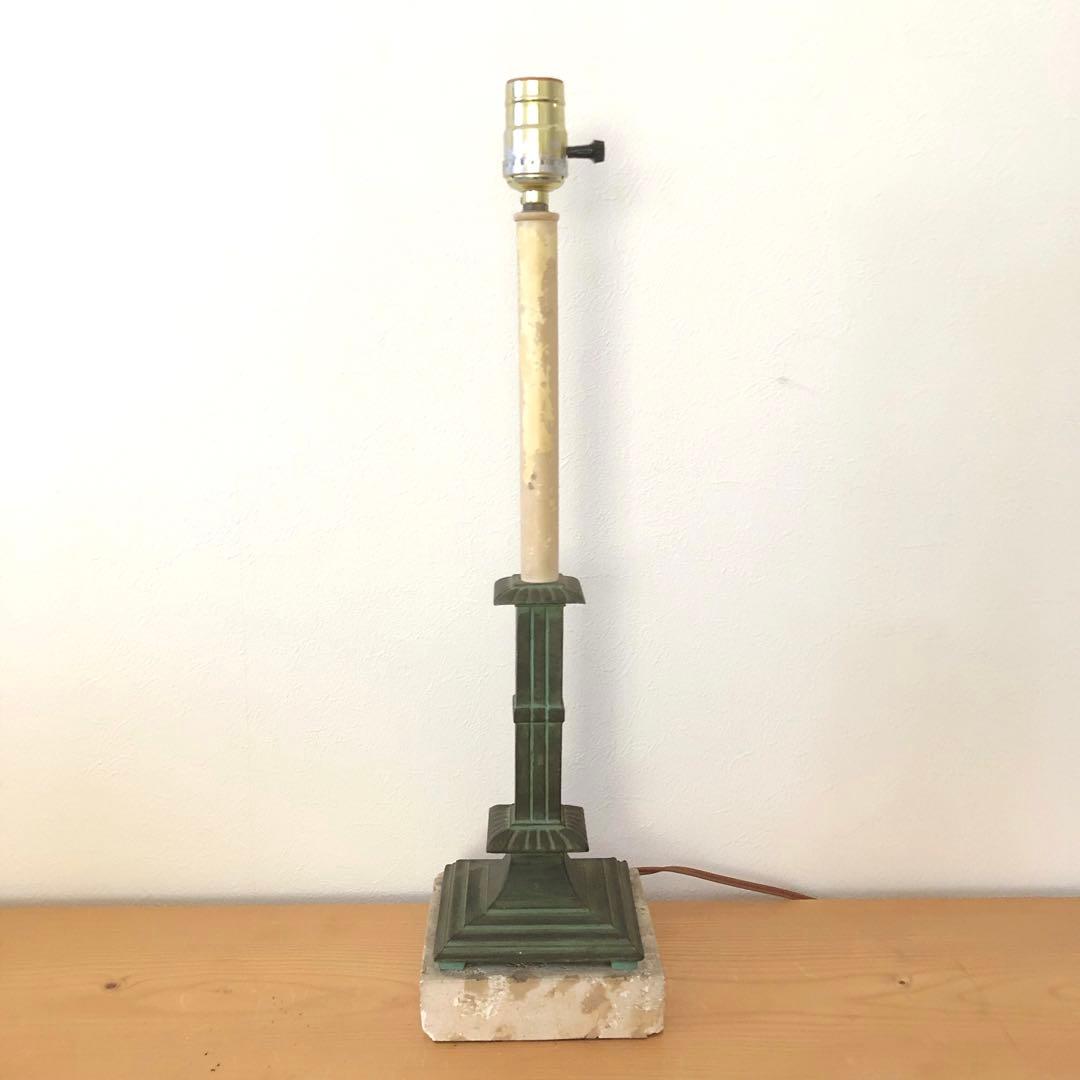 電球付　銅製のスタンドライト　アメリカ製　アンティーク　ブロカント