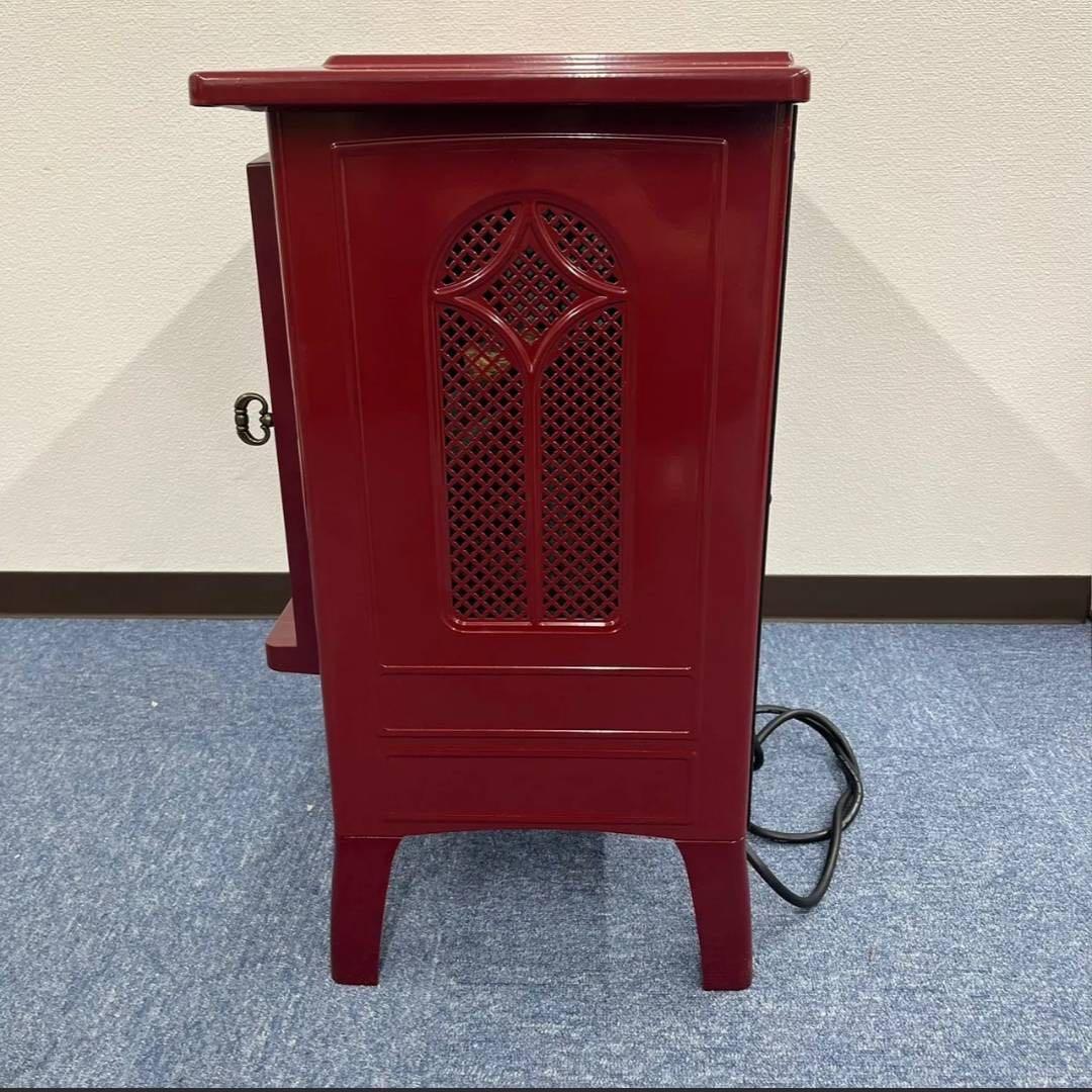 QVCジャパン 暖炉風電気温風機 暖炉型ファンヒーター パワーヒート ラージ赤