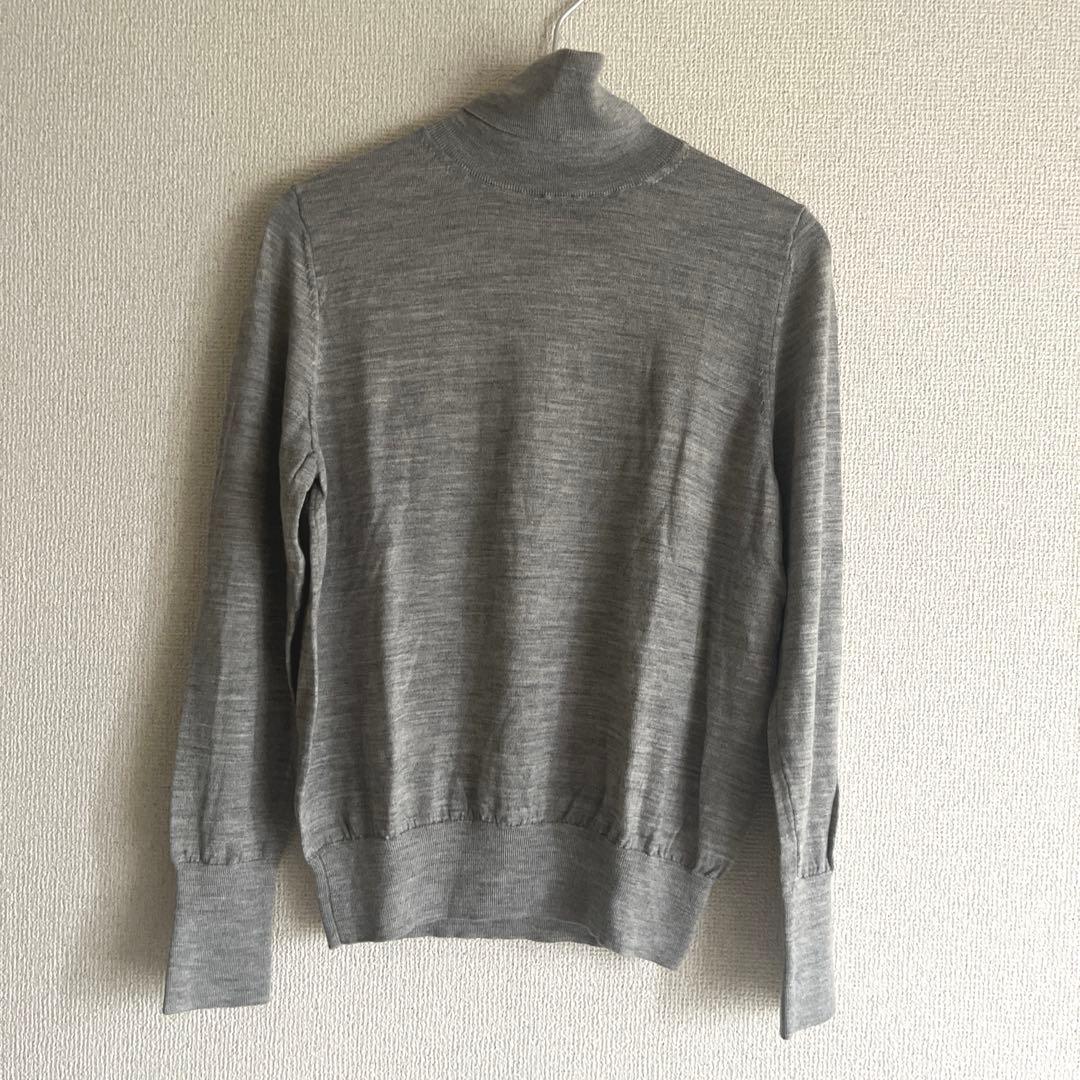 毛玉レスnano・universeニットタートルネックプルオーバーVカーディガン