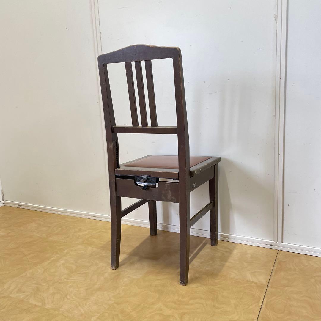 ビンテージ ヤマハ ピアノ椅子 トムソン椅子 背付椅子 チェア アンティーク