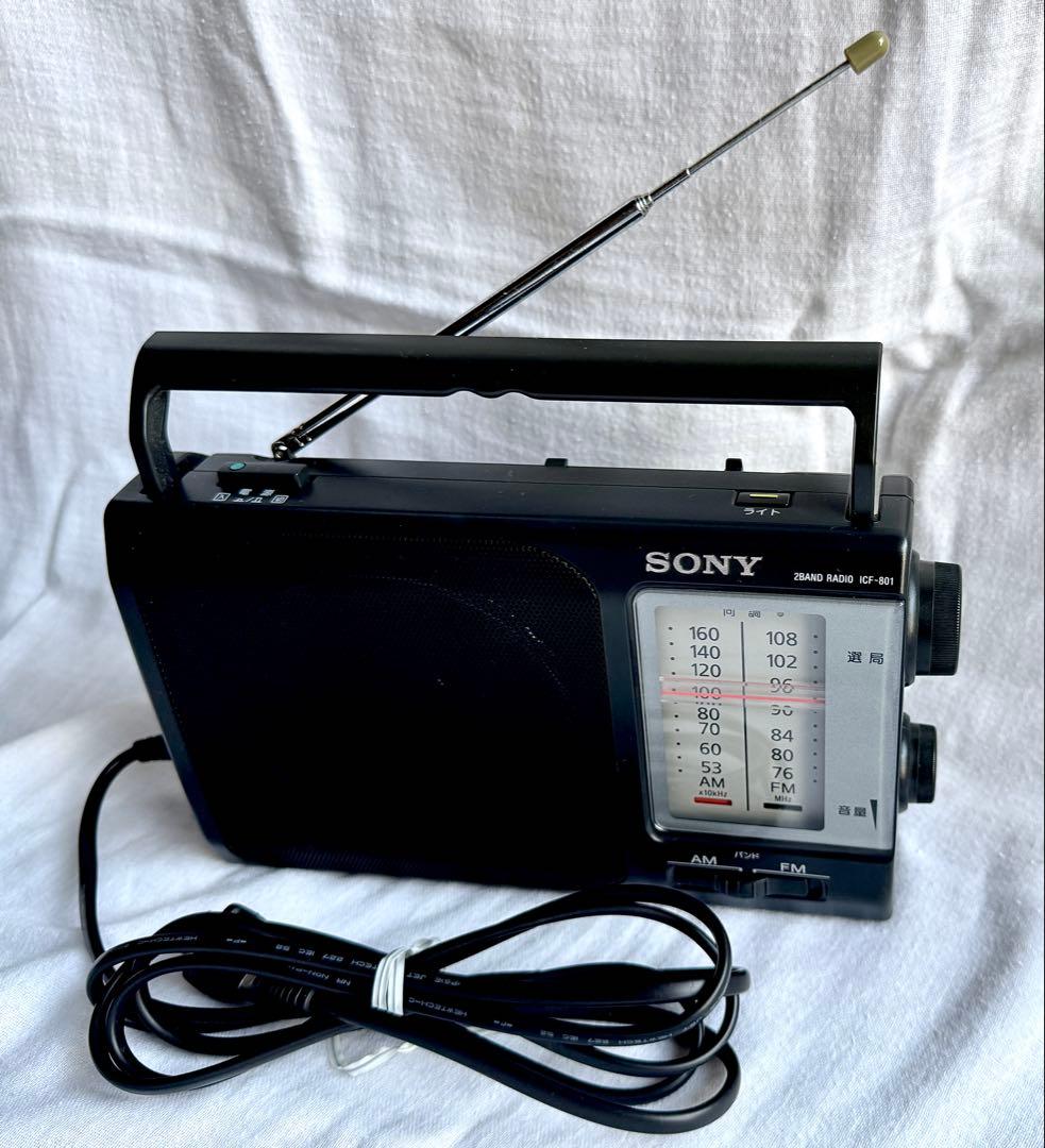 【美品】SONY ポータブル・ラジオ ICF-801 AM/FM ワイドFM対応