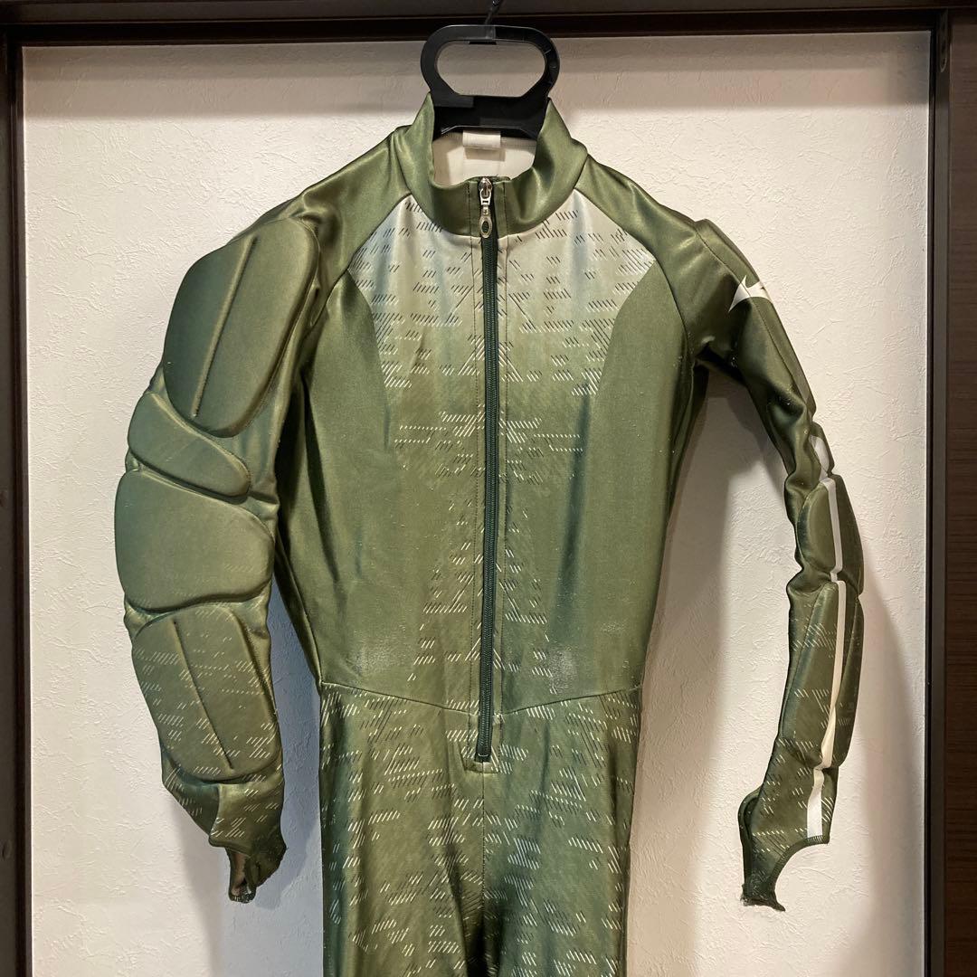 Mizuno スキーウェア ワンピース パッド入り オリーブグリーン M