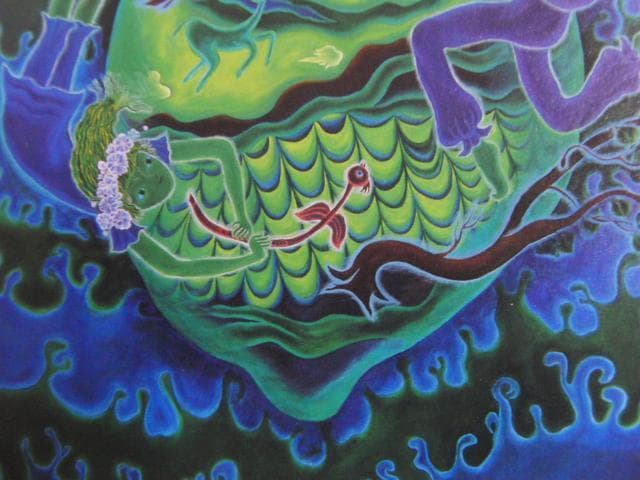 比企祥子、【春の鼓動】、希少な画集画、新品高級額・額装付、状態良好