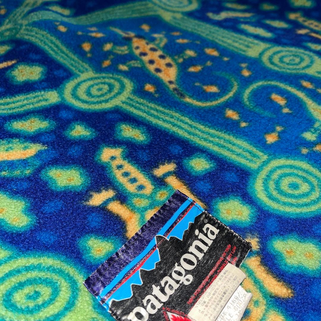 90S ヴィンテージ パタゴニア ワニ柄 クロコダイル フリースブランケット