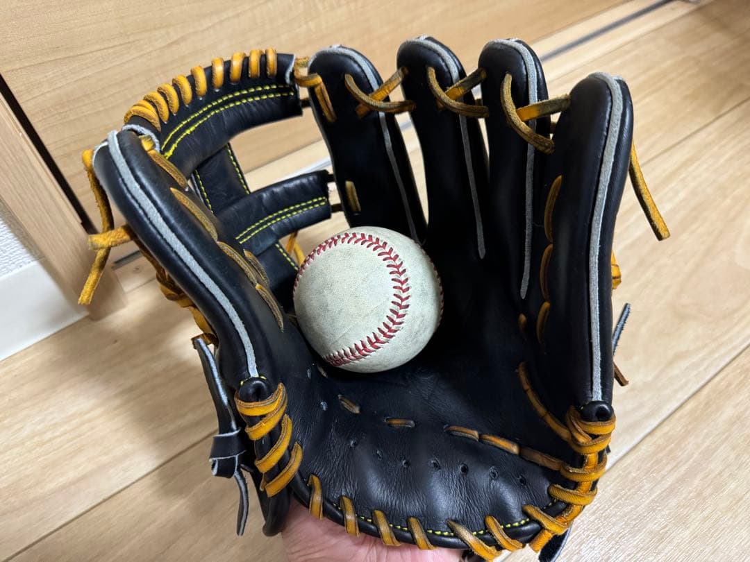 【キップレザー】ロータスブルー　一般軟式内野手用グローブ