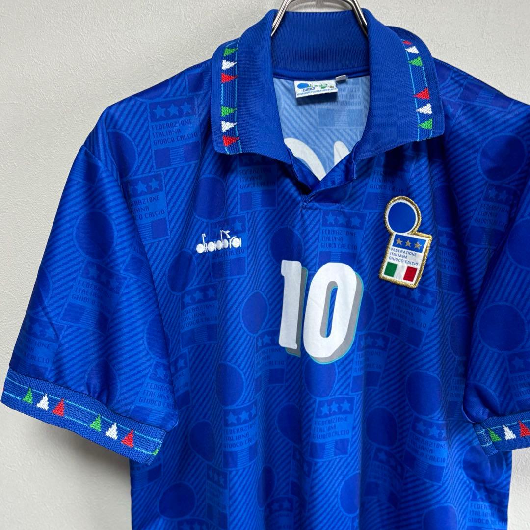 ロベルト・バッジョ DIADORA ディアドラ ユニフォーム ゲームシャツ 青
