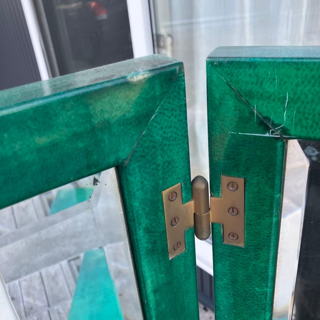 フランス家具 三面鏡 木製ドレッサー スツールセット 鏡台 引き出し収納 古家具