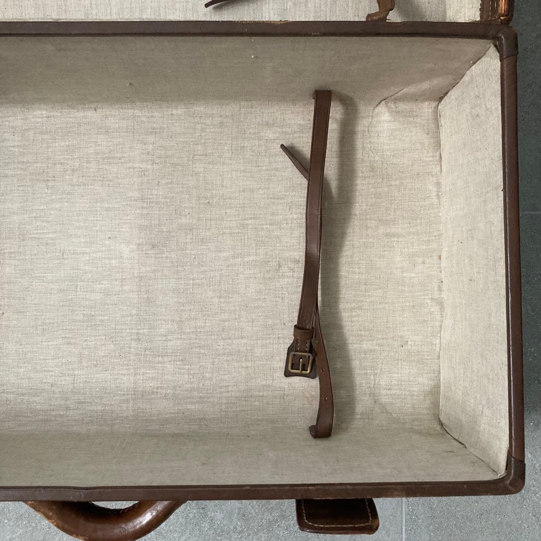 超特大 ヴィンテージ レザートランクケース トランクバッグ 73cm×41cm⑥