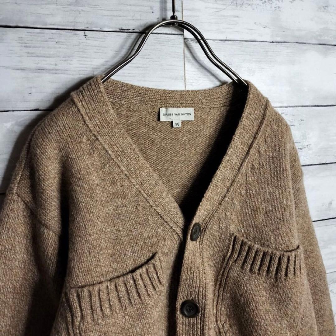 ドリスヴァンノッテン カーディガン ニット ウール ベージュ ローゲージ