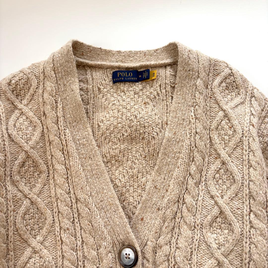 【カシミヤ混】ポロラルフローレン　ケーブルニットカーディガン　QR 定価7万