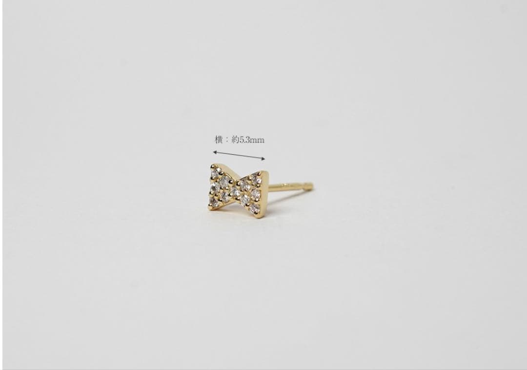 【RAPA】K18リボンタイ　ダイヤモンドピアス/片耳