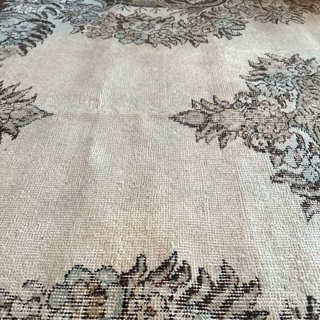 貴重超大判161.5×281ボタニカルメダリオン　トルコヴィンテージラグ