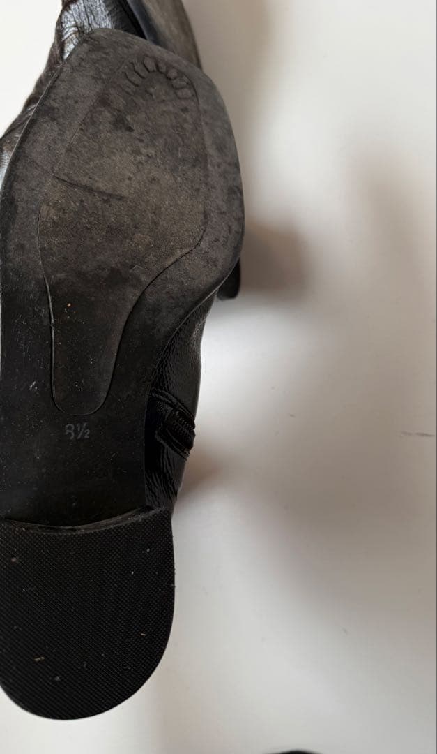 90s スクエアトゥ エナメル ウエスタンブーツ ブラック hooked