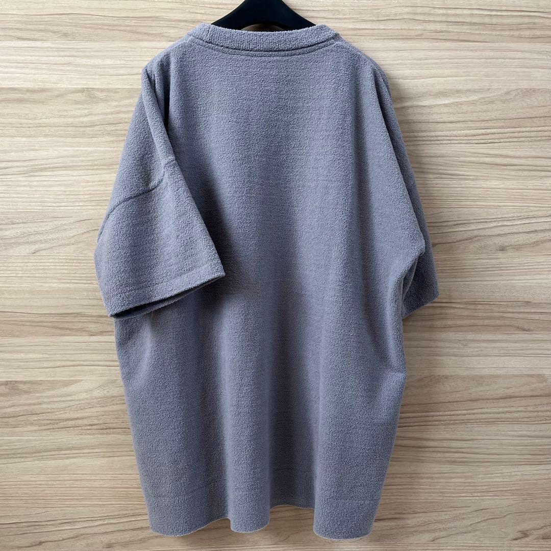 美品★BRIEFING GOLF ROOM もこもこニットTシャツ 灰×黒 M