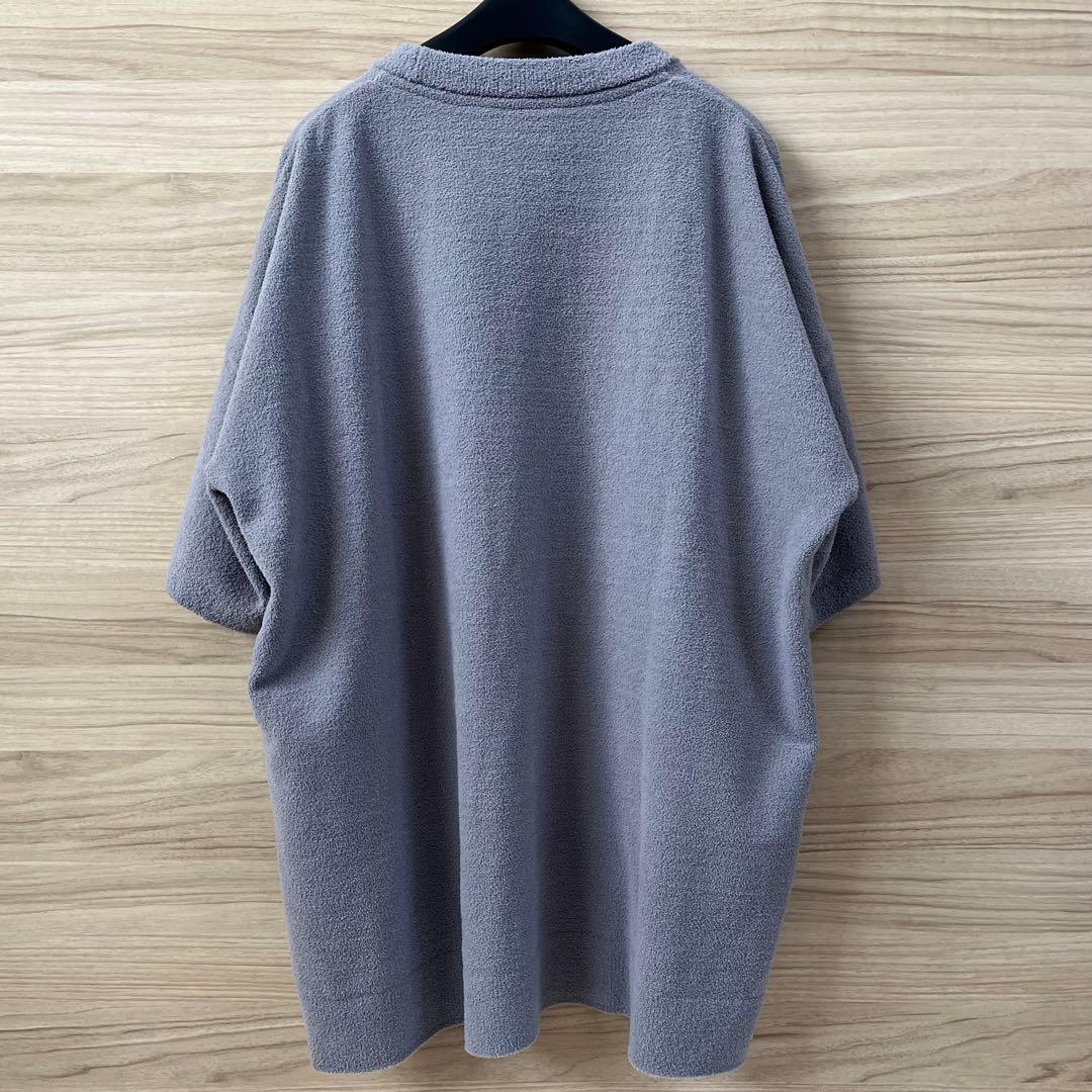 美品★BRIEFING GOLF ROOM もこもこニットTシャツ 灰×黒 M